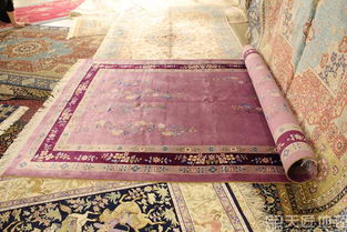 精美的紫色中国风丝绸地毯,手工地毯中的精品
